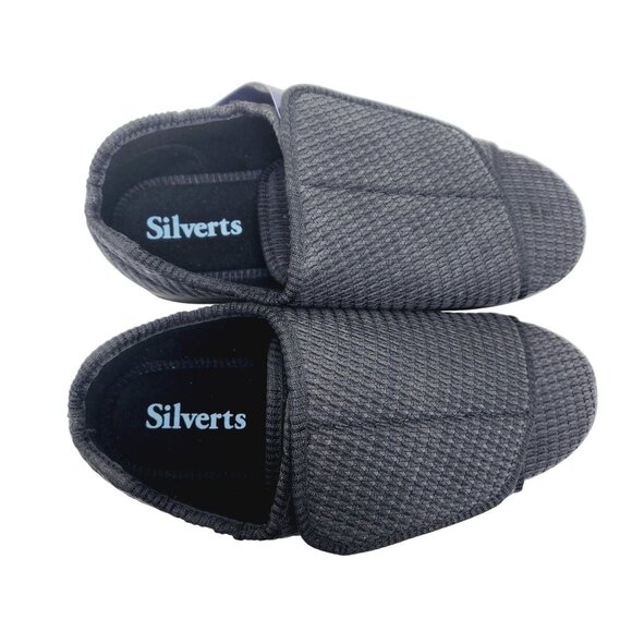 Silverts Adaptive Slippers Size 10 Diabetic Shoes Slip Resistant Men black - Picture 5 of 15
